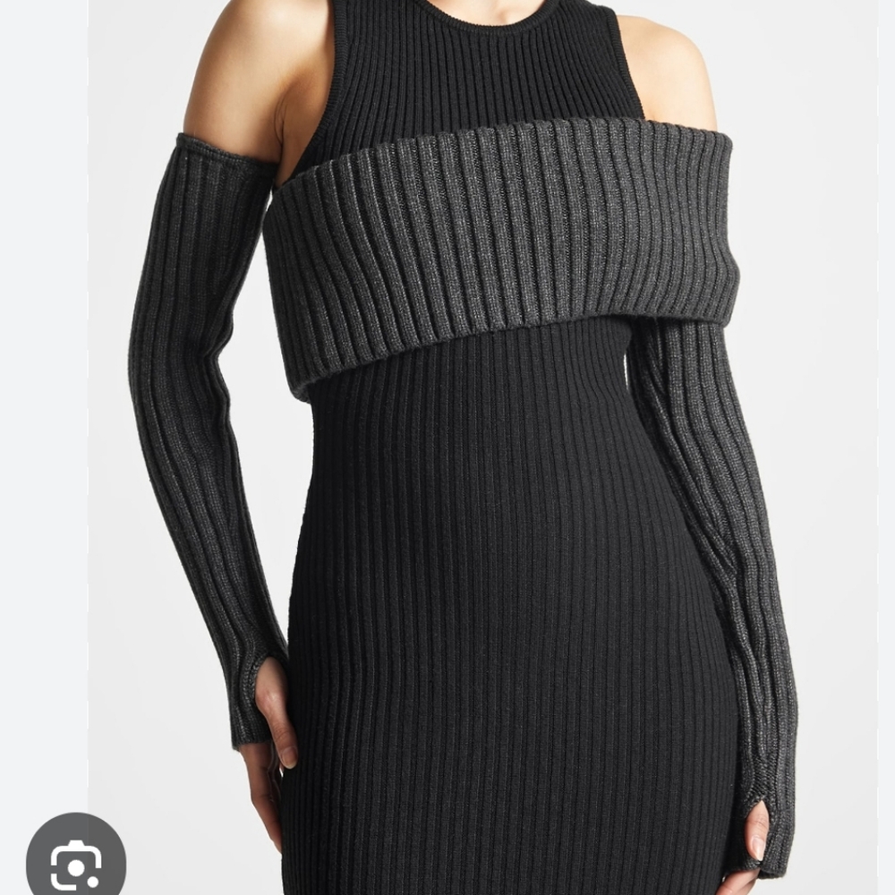 🕶Overlay Knitted Midaxi Dress Black& Gray🕶 - Picture 11 of 12